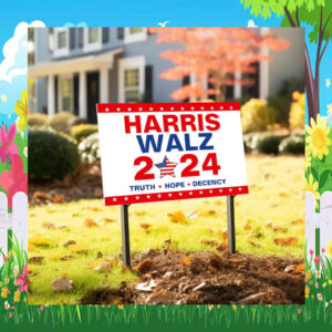 Harris Walz 2024 Yard Sign, Kamal Harris For President 2024 Lawn Sign