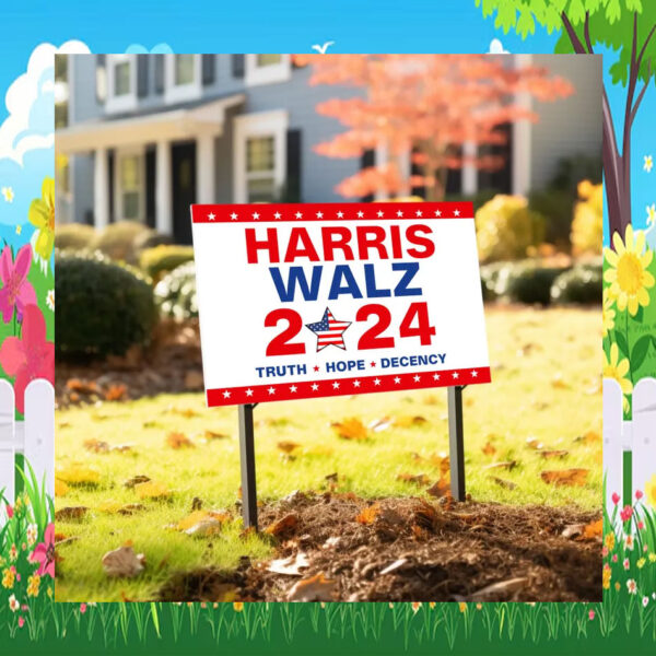 Harris Walz 2024 Yard Sign, Kamal Harris For President 2024 Lawn Sign