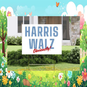 Harris Walz 2024 Yard Sign with Stakes