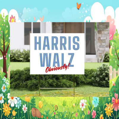Harris Walz 2024 Yard Sign with Stakes