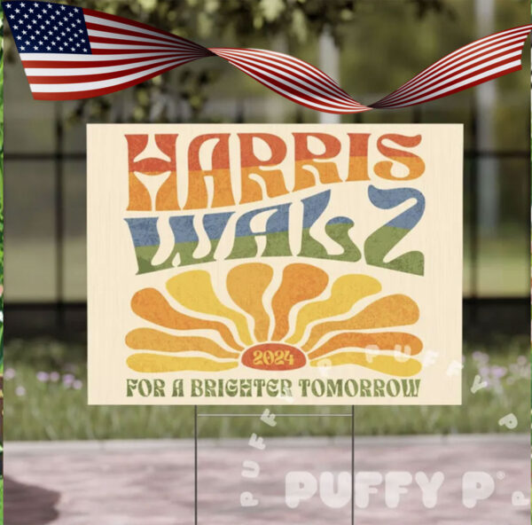 Harris Walz 2024 Yard Sign with Stand Kamala Lawn Sign