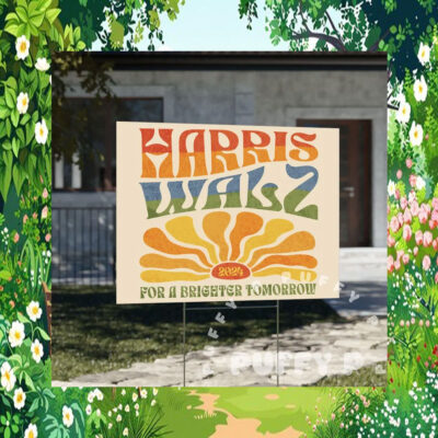 Harris Walz 2024 Yard Sign with Stand Kamala Lawn Sign