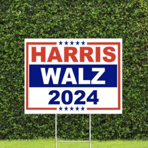 Harris Walz 2024 red white and blue Yard Sign