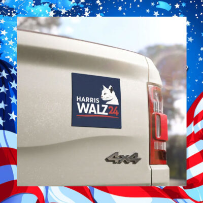 Harris Walz 24 Cat Election Car Magnet
