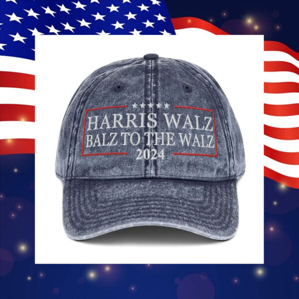 Harris Walz Balz To The Walz Hat, Embroidered Harris Wallz Cotton Twill Cap