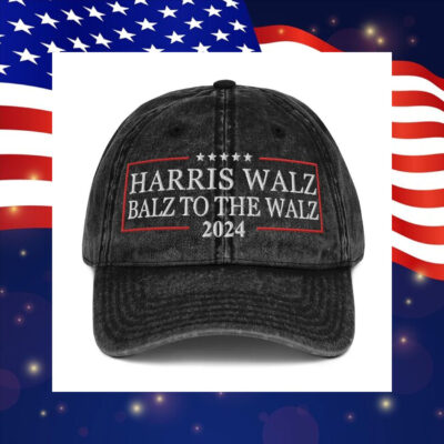 Harris Walz Balz To The Walz Hat, Embroidered Harris Wallz Cotton Twill Cap