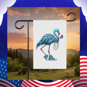 Harris Walz Blue Flamingo Garden Flag