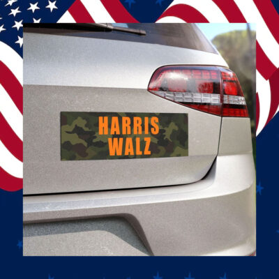 Harris Walz Camo Car Magnet