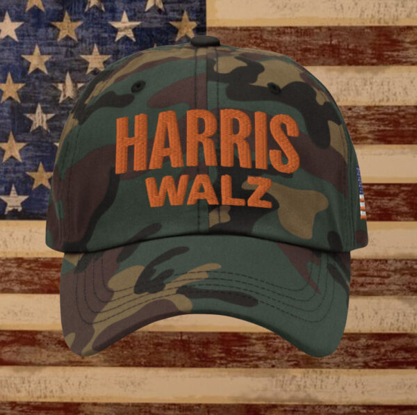 Harris Walz Camo Hat Embroidered