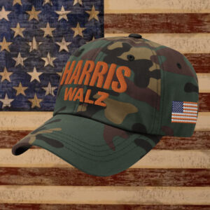 Harris Walz Camo Hat Embroidered