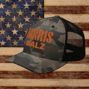 Harris Walz Camo Hat Embroidered