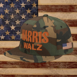 Harris Walz Camo Hat Embroidered