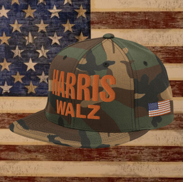 Harris Walz Camo Hat Embroidered