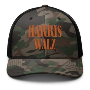 Harris Walz Camouflage Trucker Hat