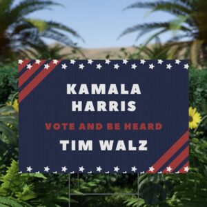 Harris Walz Campaign Plastic Weatherproof Plastic Yard Sign
