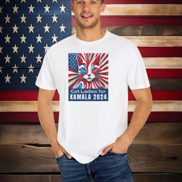 Harris Walz Democrat 2024 | Politics | Cat Ladies for Kamala T-Shirt