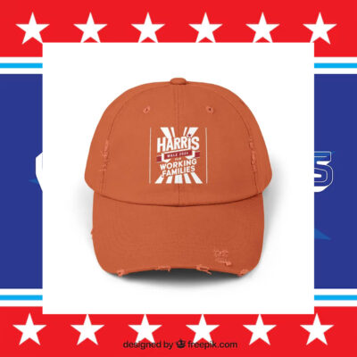 Harris Walz For Working Families Unisex Distressed Cap Presidential Election 2024 Men's Cap