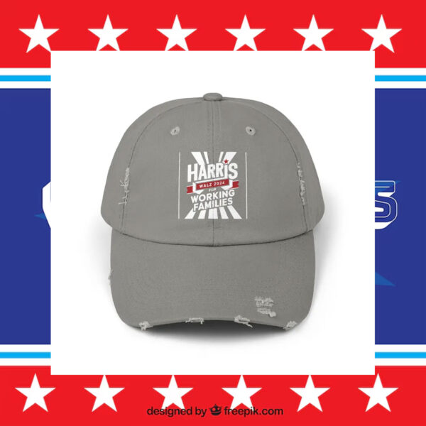 Harris Walz For Working Families Unisex Distressed Cap Presidential Election 2024 Men's Cap