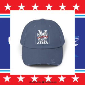 Harris Walz For Working Families Unisex Distressed Cap Presidential Election 2024 Men's Cap