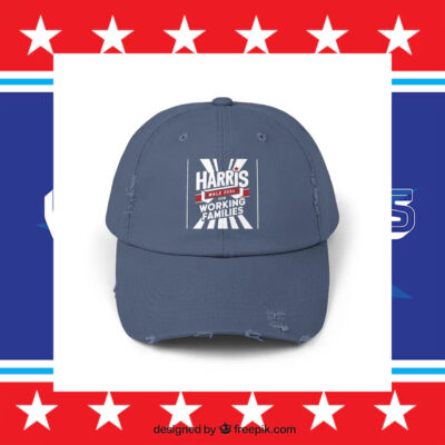 Harris Walz For Working Families Unisex Distressed Cap Presidential Election 2024 Men's Cap