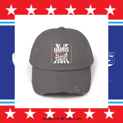 Harris Walz For Working Families Unisex Distressed Cap Presidential Election 2024 Men's Cap