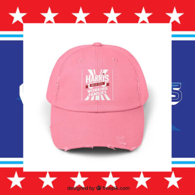 Harris Walz For Working Families Unisex Distressed Cap Presidential Election 2024 Men's Cap