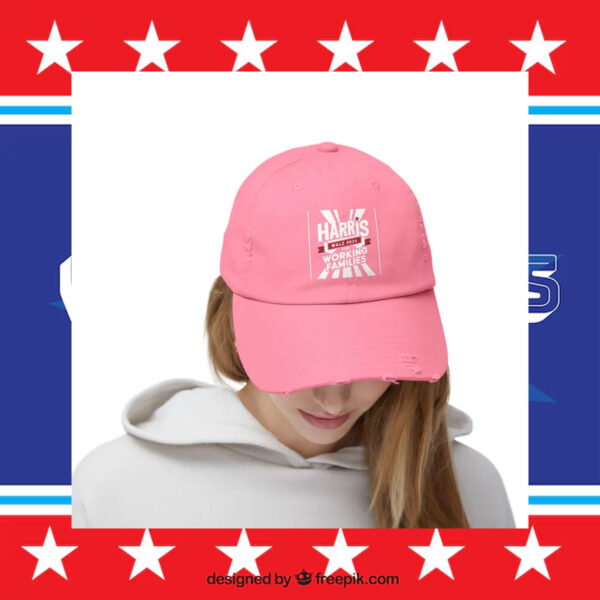 Harris Walz For Working Families Unisex Distressed Cap Presidential Election 2024 Men's Cap