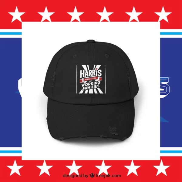 Harris Walz For Working Families Unisex Distressed Cap Presidential Election 2024 Men's Cap