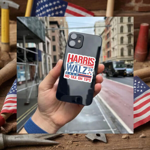 Harris Walz President 2024 Decal Sticker, No Tax On Tips Sticker