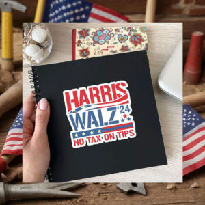 Harris Walz President 2024 Decal Sticker, No Tax On Tips Sticker