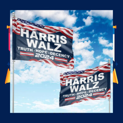 Harris Walz Truth Hope Decency Flag
