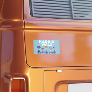 Harris Walz Unity Over Division Bumper Stickers