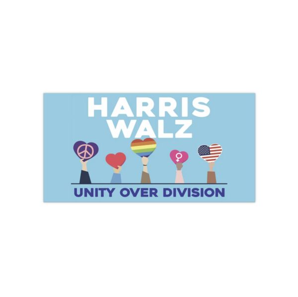 Harris Walz Unity Over Division Bumper Stickers