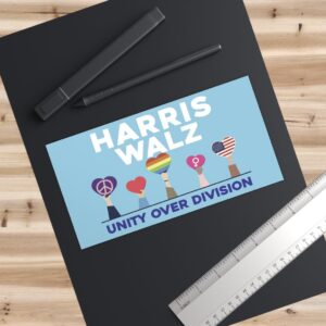 Harris Walz Unity Over Division Bumper Stickers