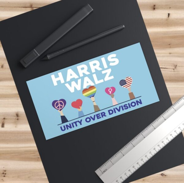 Harris Walz Unity Over Division Bumper Stickers