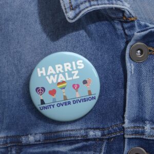 Harris Walz Unity Over Division Buttons