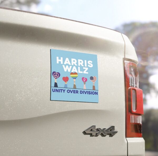 Harris Walz Unity Over Division Car Magnets