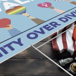 Harris Walz Unity Over Division Political Yard Sign
