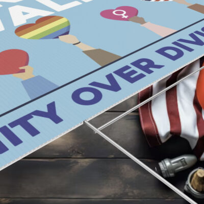 Harris Walz Unity Over Division Political Yard Sign