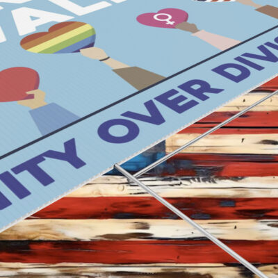 Harris Walz Unity Over Division Yard Lawn Sign