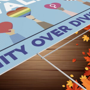 Harris Walz Unity Over Division Yard Sign