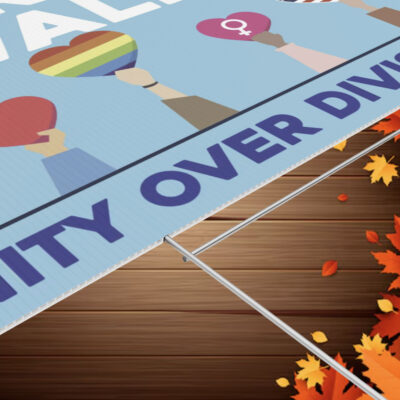 Harris Walz Unity Over Division Yard Sign