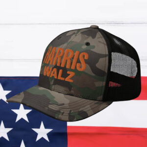 Harris Walz embroidered Camo Hat