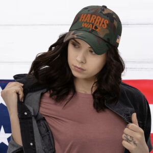 Harris Walz embroidered Camo Hat