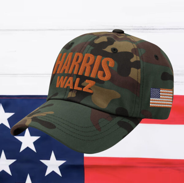 Harris Walz embroidered Camo Hat