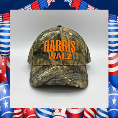 Harris Walz embroidered Camo Hat