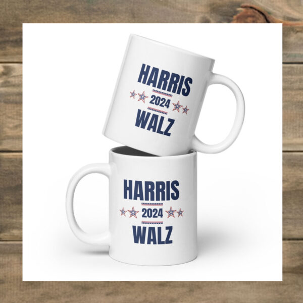 Harris and Walz Presidential Election White Glossy Mug