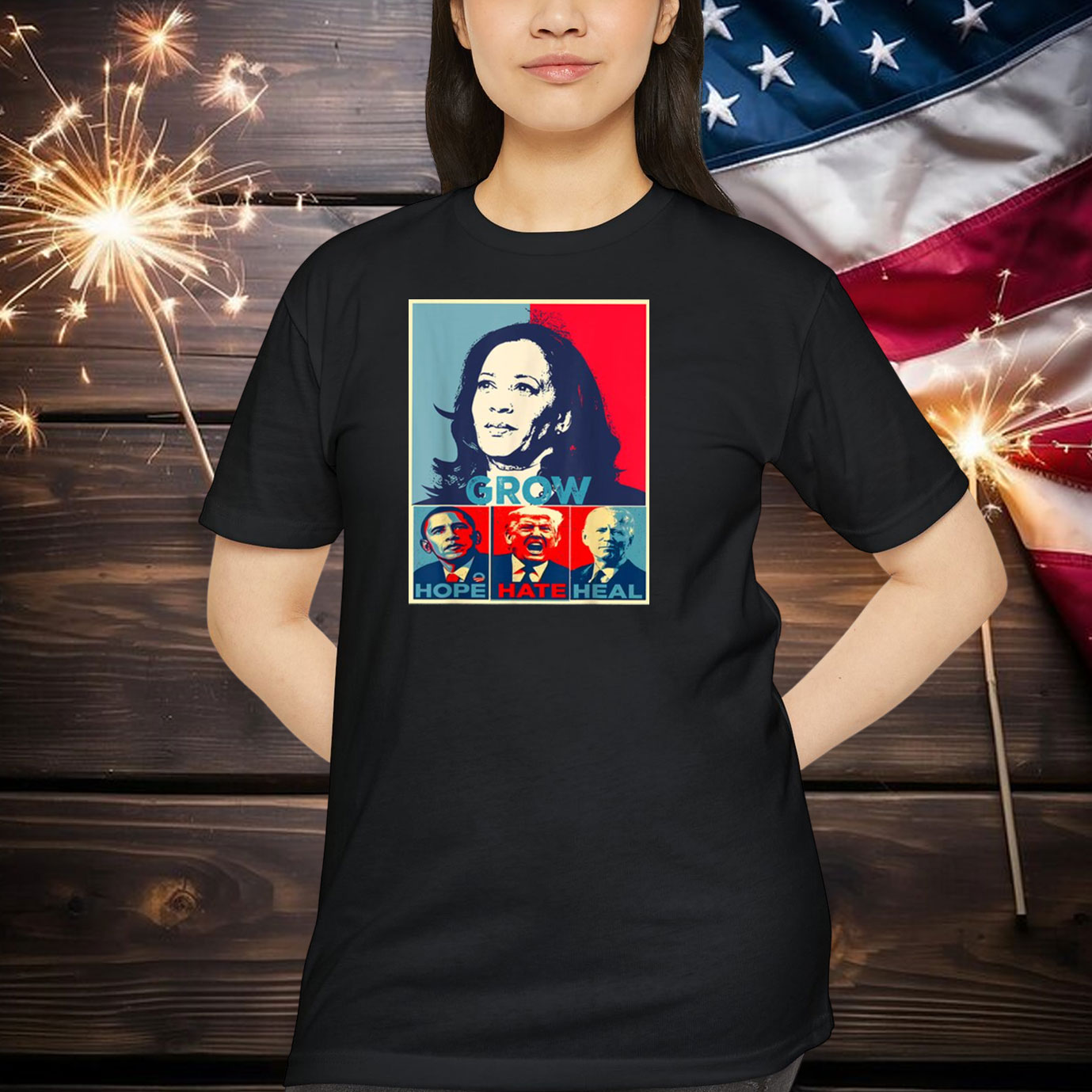 Hope Hate Heal Grow Shirt, Kamala Harris Support T-Shirt