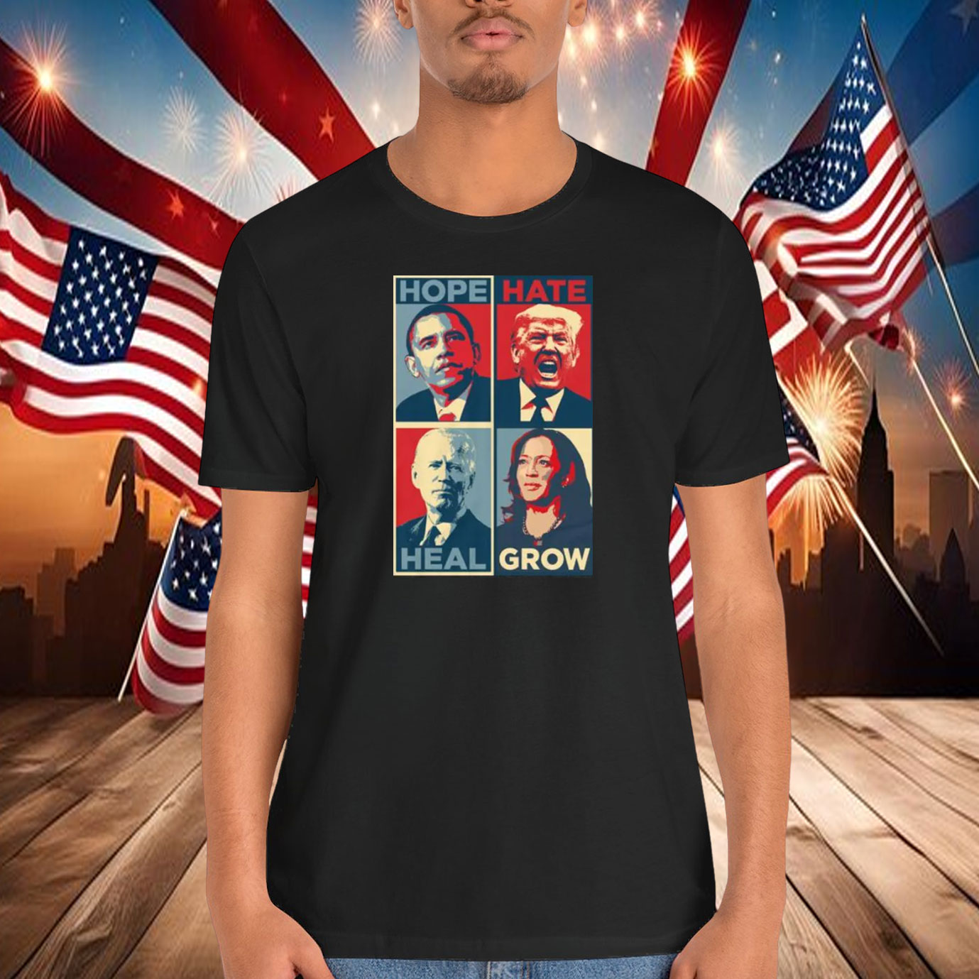 Hope Hate Heal Grow Unisex Shirt