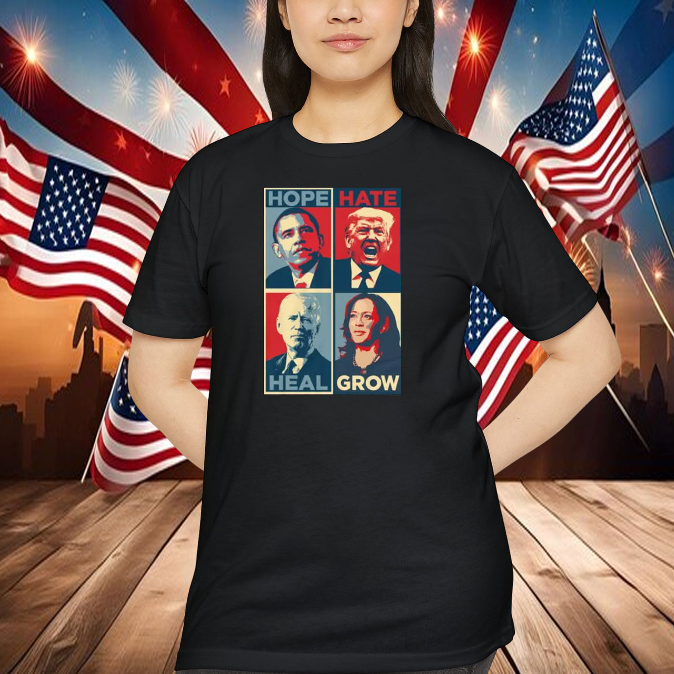 Hope Hate Heal Grow Unisex Shirt